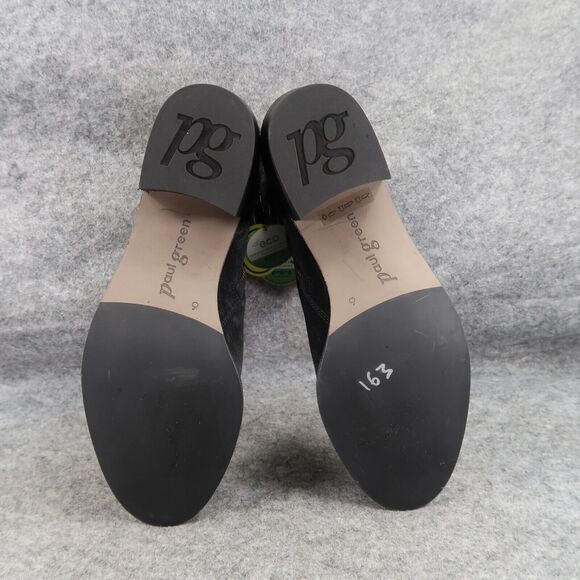 Paul Green Shoe Women 8.5 Bootie Classic Fashion Block Heel Leather Nicole Black - Picture 12 of 16